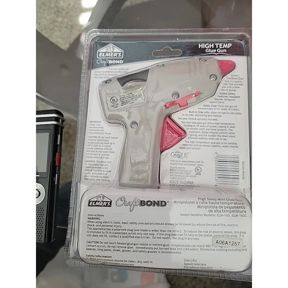 Elmer's Craft Bond Mini Size High Temp Glue Gun Enhanced Safety Features NEW‎